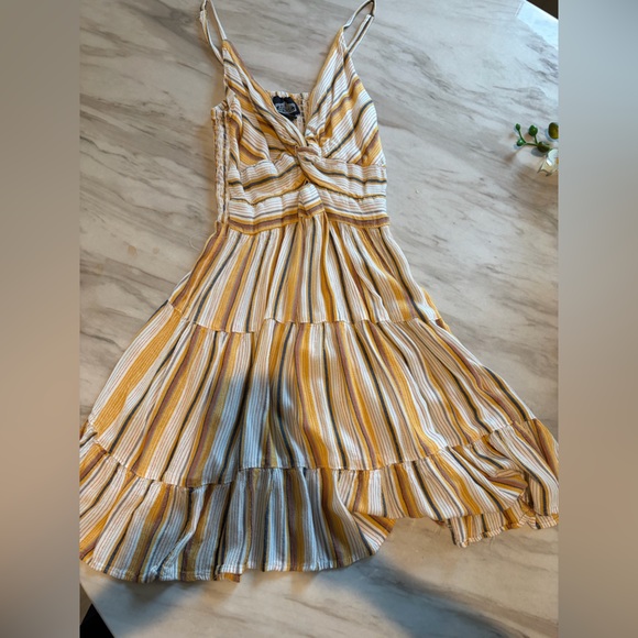 Angie Dresses & Skirts - Angie Mustard Yellow, White & Navy Striped Top